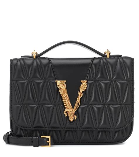 versace collection black bags|versace black shoulder bag.